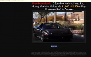 Easy Money Machine Michael Fox Scam Review showing off car