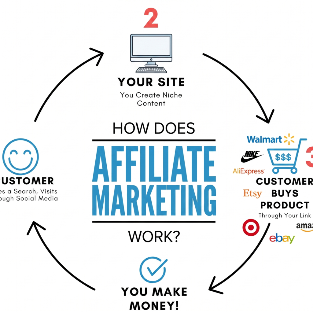 How affiliate marketing works the structure How Affiliate Marketing Structure Works as you the affiliate the merchent or network to the customer who buys via your affiliate link to you getting commissions
