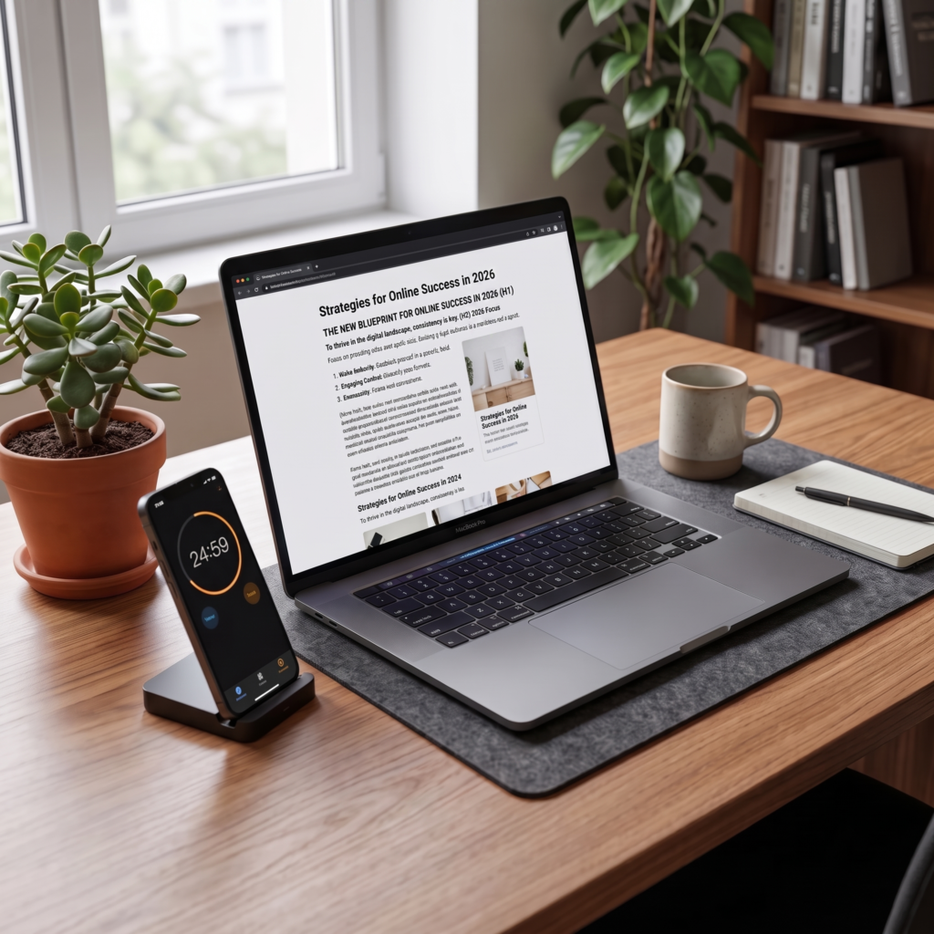 digital workspace with tools that make affiliate productivity easier
