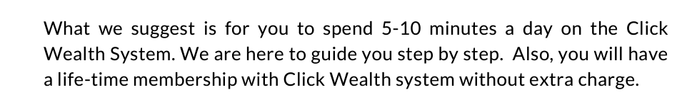 Matthew Tang of Click Wealth System States you only need to spend 5-10 a Day