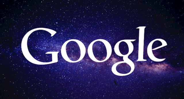  The word Google inh White with Stars and the Universe in the background