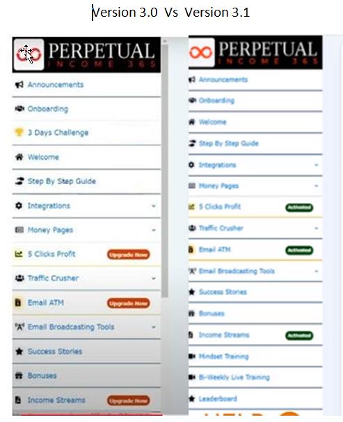 Difference between V 3.0 Vs 3.1 for Perpetual Income 365