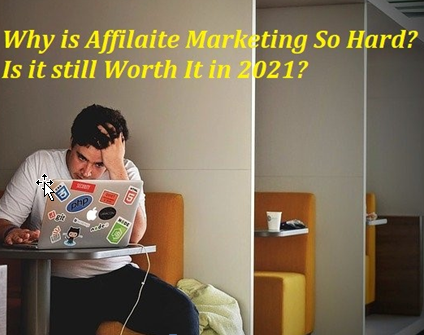 Man in front of Laptop wondering, Why is Affiliate Marketing So Hard Why is Affiliate Marketing so Hard