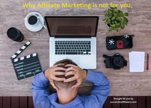 Why Affiliate Marketing is Not for You Man struggling looking down with hands on head wondering the old age question of Why Affiliate Marketing Is Not For You